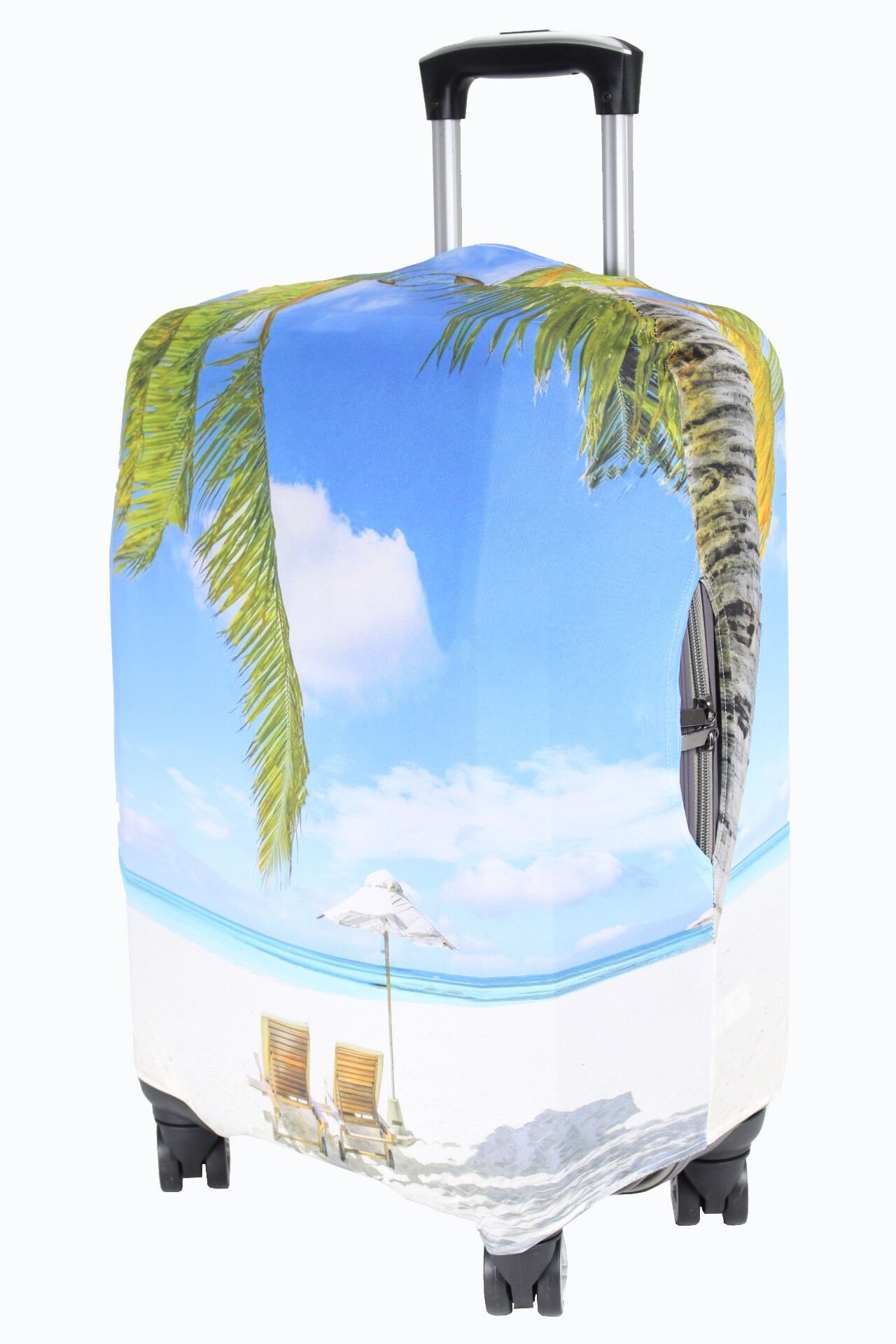 (My#94 Şezlong & Palmiye) VALİZLER İÇİN KILIF SETİ (KABİN ORTA VE BÜYÜK)