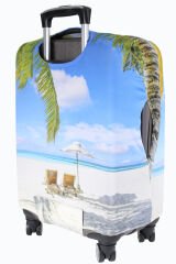 (My#94 Şezlong & Palmiye) VALİZLER İÇİN KILIF SETİ (KABİN ORTA VE BÜYÜK)