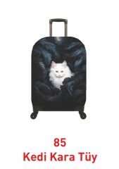 (My#85 Kedi Kara Tüy) VALİZ İÇİN KILIF