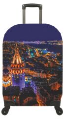 (My#56 Galata Kuş Bakışı) VALİZLER İÇİN KILIF SETİ (KABİN ORTA VE BÜYÜK)