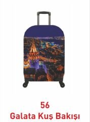 (My#56 Galata Kuş Bakışı) VALİZLER İÇİN KILIF SETİ (KABİN ORTA VE BÜYÜK)
