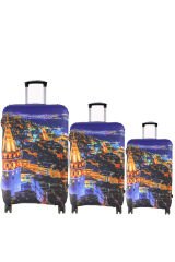 (My#56 Galata Kuş Bakışı) VALİZLER İÇİN KILIF SETİ (KABİN ORTA VE BÜYÜK)