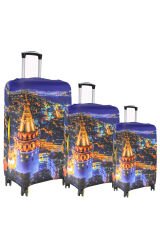 (My#56 Galata Kuş Bakışı) VALİZLER İÇİN KILIF SETİ (KABİN ORTA VE BÜYÜK)