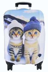 My Saraciye 83 Kedi Kar Valiz Kılıfı, Bavul Kılıfı - Kedi Kar 83