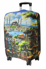 (My#118 İstanbul 2) VALİZLER İÇİN KILIF SETİ (KABİN ORTA VE BÜYÜK)