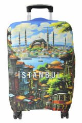 (My#118 İstanbul 2) VALİZLER İÇİN KILIF SETİ (KABİN ORTA VE BÜYÜK)