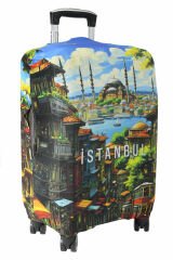 (My#118 İstanbul 2) VALİZLER İÇİN KILIF SETİ (KABİN ORTA VE BÜYÜK)