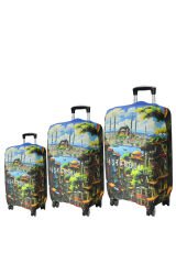 (My#118 İstanbul 2) VALİZLER İÇİN KILIF SETİ (KABİN ORTA VE BÜYÜK)