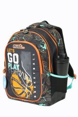 MUST 584972 Basketbol Çift Cepli İlkokul Sırt Çantası-Siyah