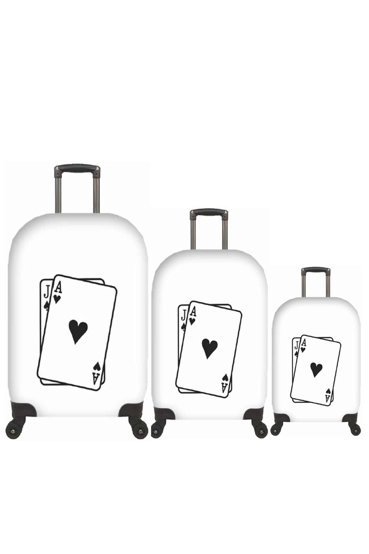 (My#89 Black Jack) VALİZLER İÇİN KILIF SETİ (KABİN ORTA VE BÜYÜK)