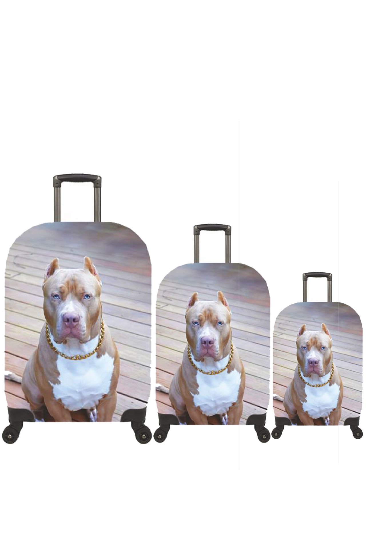 (My#87 Pitbull) VALİZLER İÇİN KILIF SETİ (KABİN ORTA VE BÜYÜK)