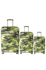 (My#114 Kamuflaj) VALİZLER İÇİN KILIF SETİ (KABİN ORTA VE BÜYÜK)