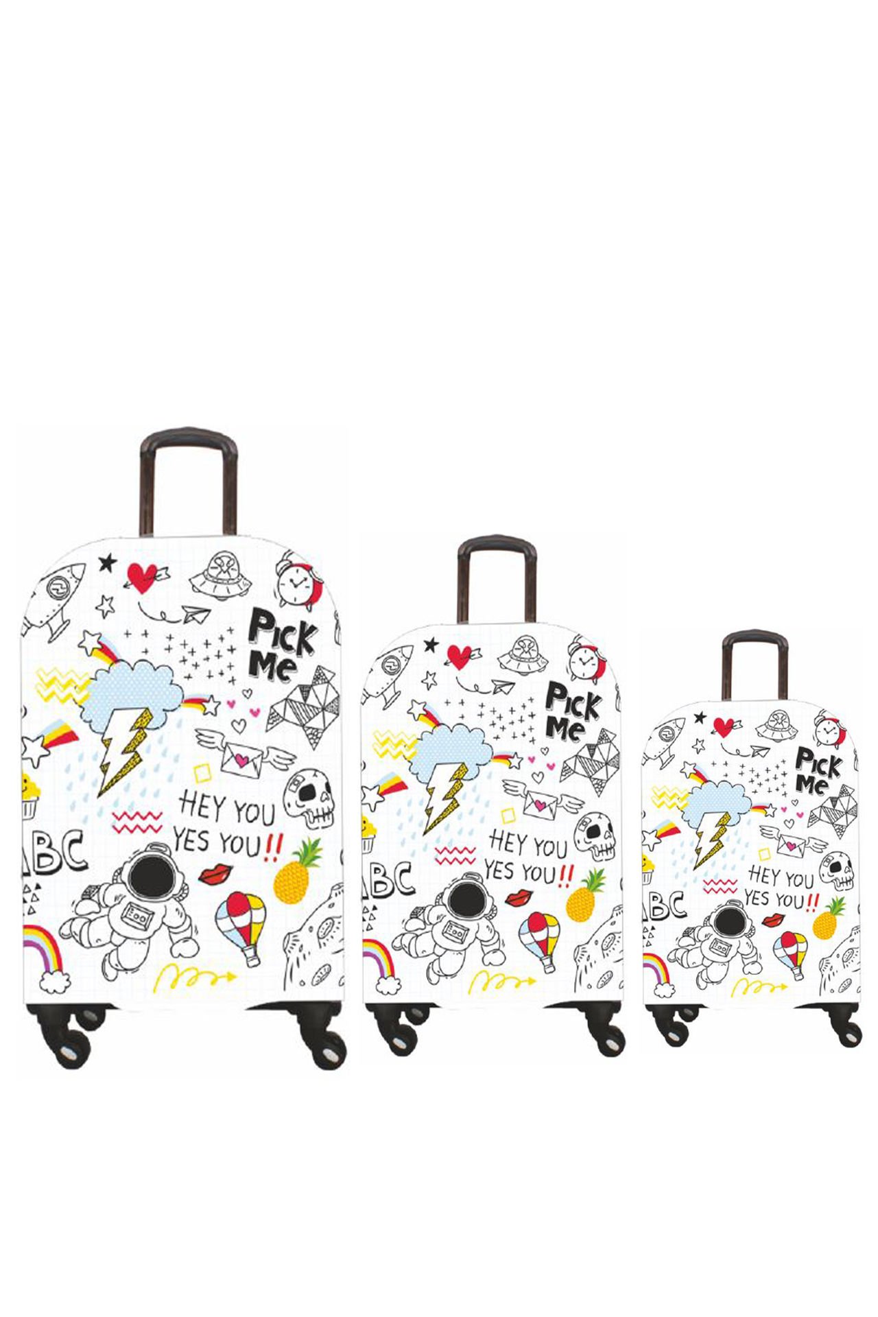 (My#36 Karışık) VALİZLER İÇİN KILIF SETİ (KABİN ORTA VE BÜYÜK)