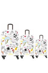 (My#36 Karışık) VALİZLER İÇİN KILIF SETİ (KABİN ORTA VE BÜYÜK)