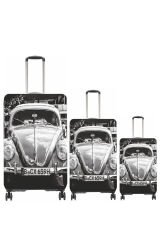 (My#69 Gri Vosvos) VALİZLER İÇİN KILIF SETİ (KABİN ORTA VE BÜYÜK)