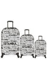 (My#79 İstanbul) VALİZLER İÇİN KILIF SETİ (KABİN ORTA VE BÜYÜK)