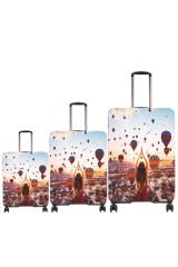 (My#72 Kapadokya) VALİZLER İÇİN KILIF SETİ (KABİN ORTA VE BÜYÜK)