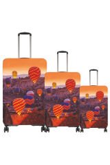 My 73 Kapadokya 3 VALİZ KILIFI / BAVUL KORUYUCU ÖRTÜSÜ Büyük, Orta, Kabin Boy Set