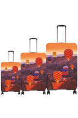 My 73 Kapadokya 3 VALİZ KILIFI / BAVUL KORUYUCU ÖRTÜSÜ Büyük, Orta, Kabin Boy Set