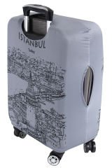 (My#80 Galata Karakalem) VALİZLER İÇİN KILIF SETİ (KABİN ORTA VE BÜYÜK)