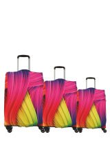 My 06 Gökkuşağı VALİZ KILIFI / BAVUL KORUYUCU ÖRTÜSÜ Büyük, Orta, Kabin Boy Set