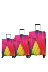 My 06 Gökkuşağı VALİZ KILIFI / BAVUL KORUYUCU ÖRTÜSÜ Büyük, Orta, Kabin Boy Set