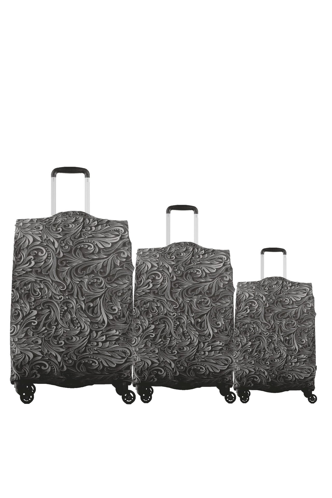 My 01 Çiçek Desen VALİZ KILIFI / BAVUL KORUYUCU ÖRTÜSÜ Büyük, Orta, Kabin Boy Set