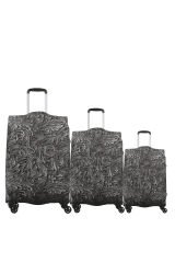 My 01 Çiçek Desen VALİZ KILIFI / BAVUL KORUYUCU ÖRTÜSÜ Büyük, Orta, Kabin Boy Set