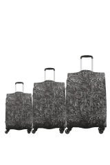 My 01 Çiçek Desen VALİZ KILIFI / BAVUL KORUYUCU ÖRTÜSÜ Büyük, Orta, Kabin Boy Set