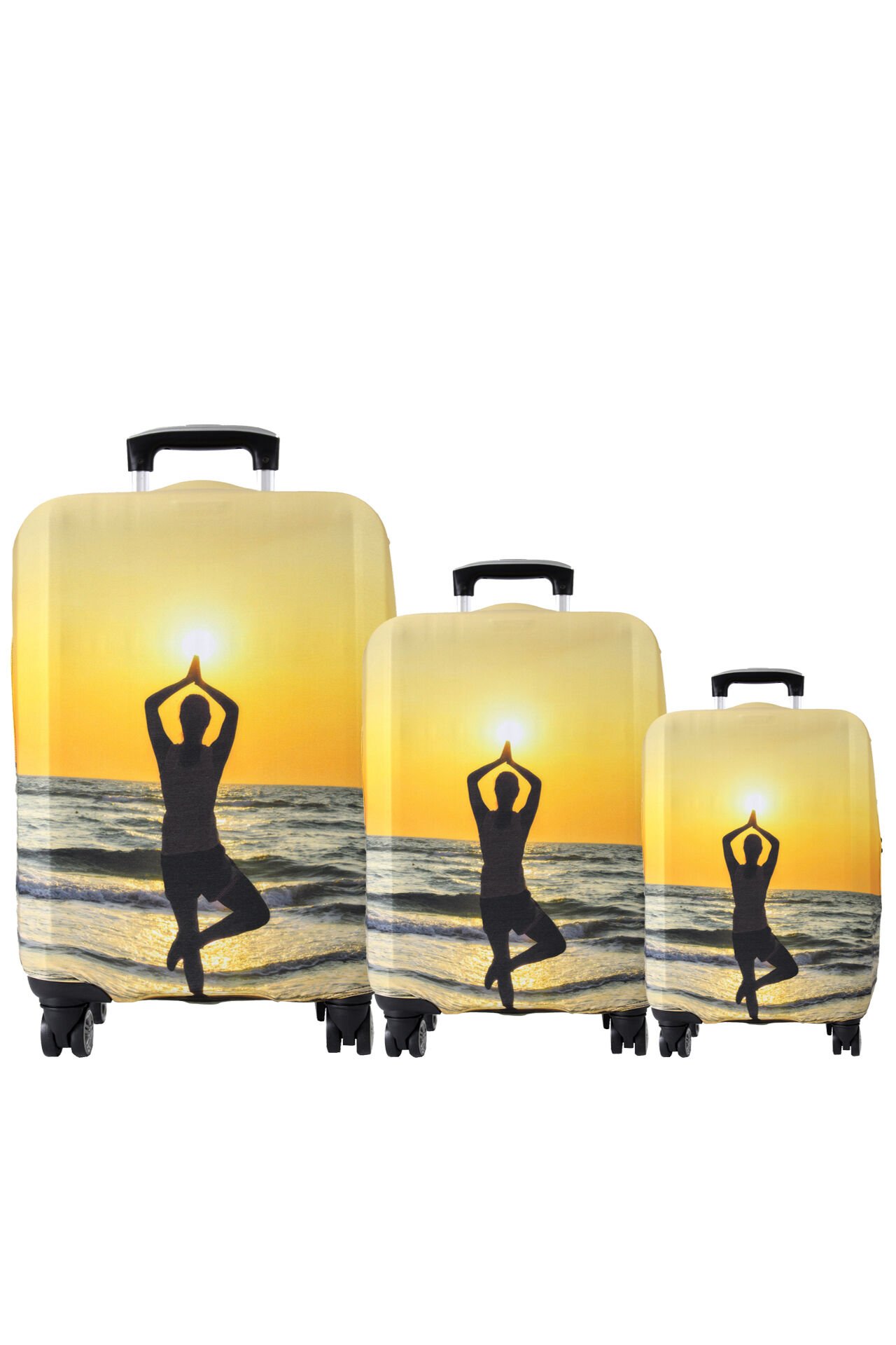 (My#112 Yoga) VALİZLER İÇİN KILIF SETİ (KABİN ORTA VE BÜYÜK)