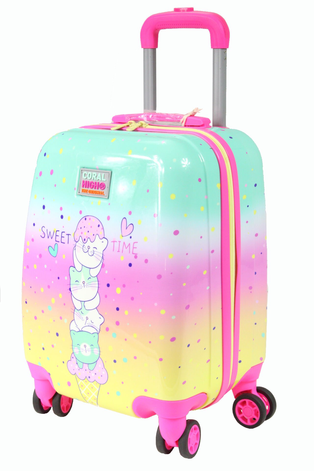 Coral High 16777 Dorndurmalı Kedi Desen - ABS  Çocuk Valizi