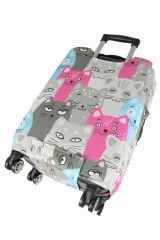 (My#139 KEDİ 2) VALİZLER İÇİN KILIF SETİ (KABİN ORTA VE BÜYÜK)