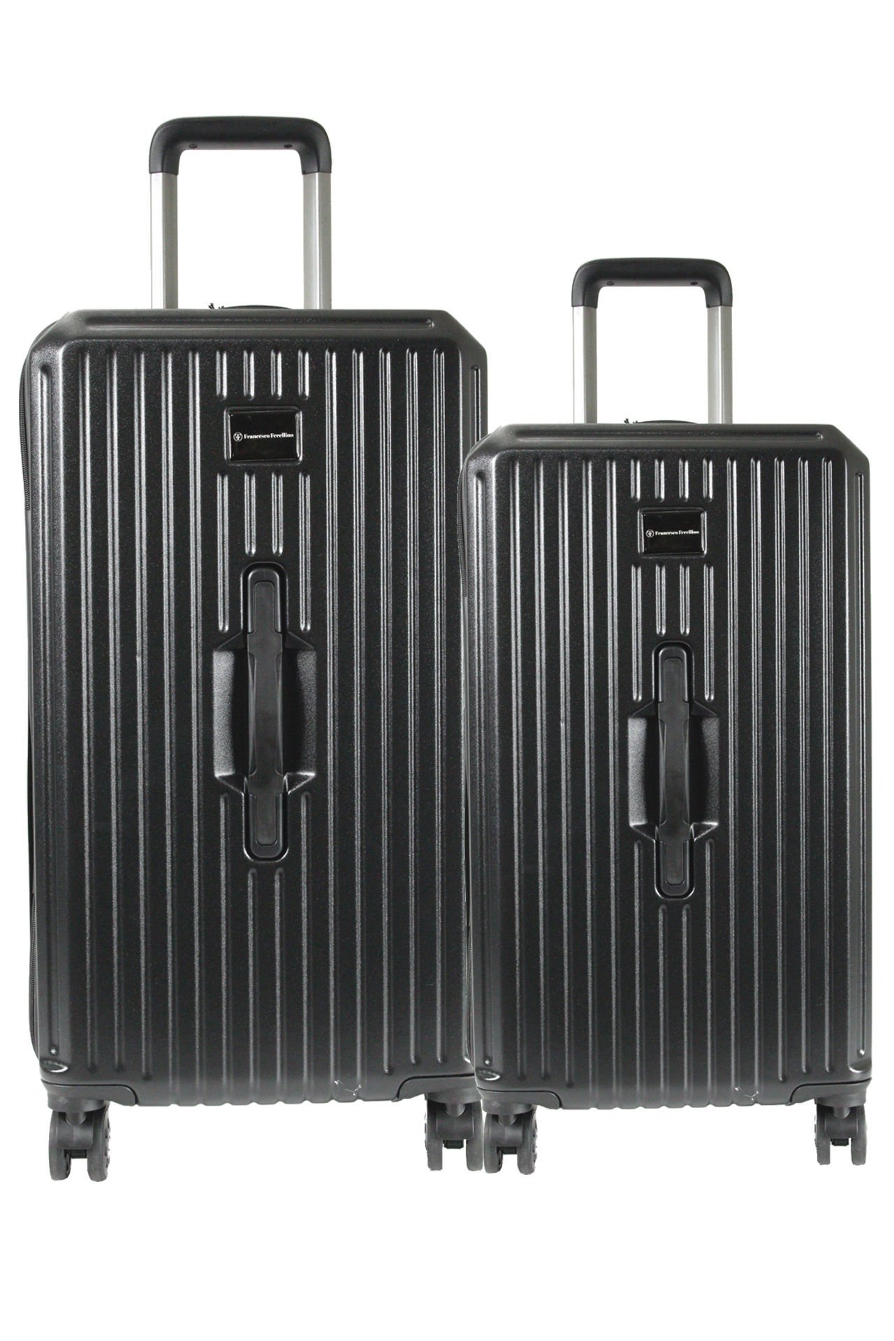 Francesco Ferellino 10706 ABS SANDIK - Büyük + Orta Boy Valiz / Bavul Seti - Siyah