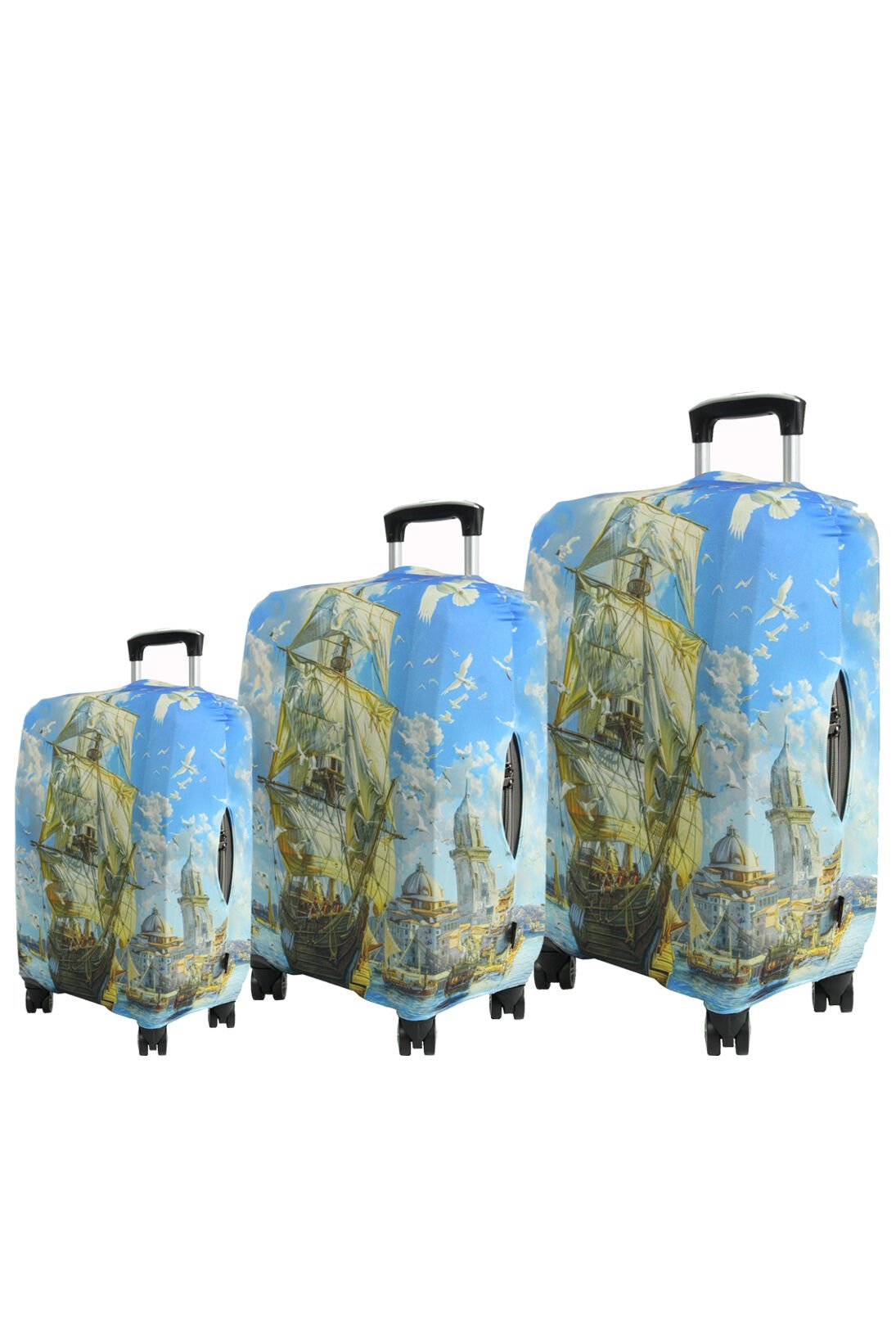 (My#116 Gemi) VALİZLER İÇİN KILIF SETİ (KABİN ORTA VE BÜYÜK)