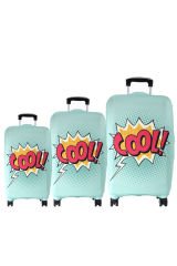 (My#106 COOL!) VALİZLER İÇİN KILIF SETİ (KABİN ORTA VE BÜYÜK)