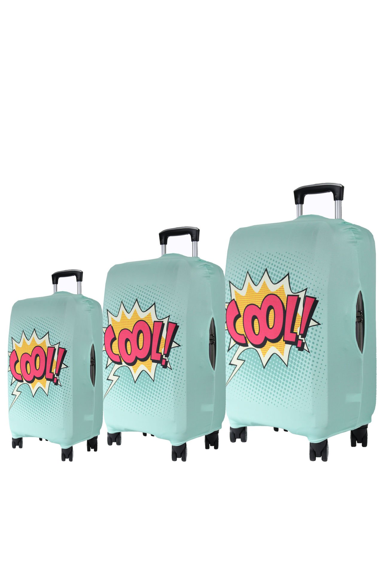 (My#106 COOL!) VALİZLER İÇİN KILIF SETİ (KABİN ORTA VE BÜYÜK)