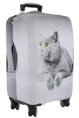 (My#77 Gri Kedi) VALİZ İÇİN KILIF