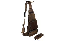 Ççs 30700-Kh Kahverengi Kanvas Kumaş Çapraz Çanta - Body Bag