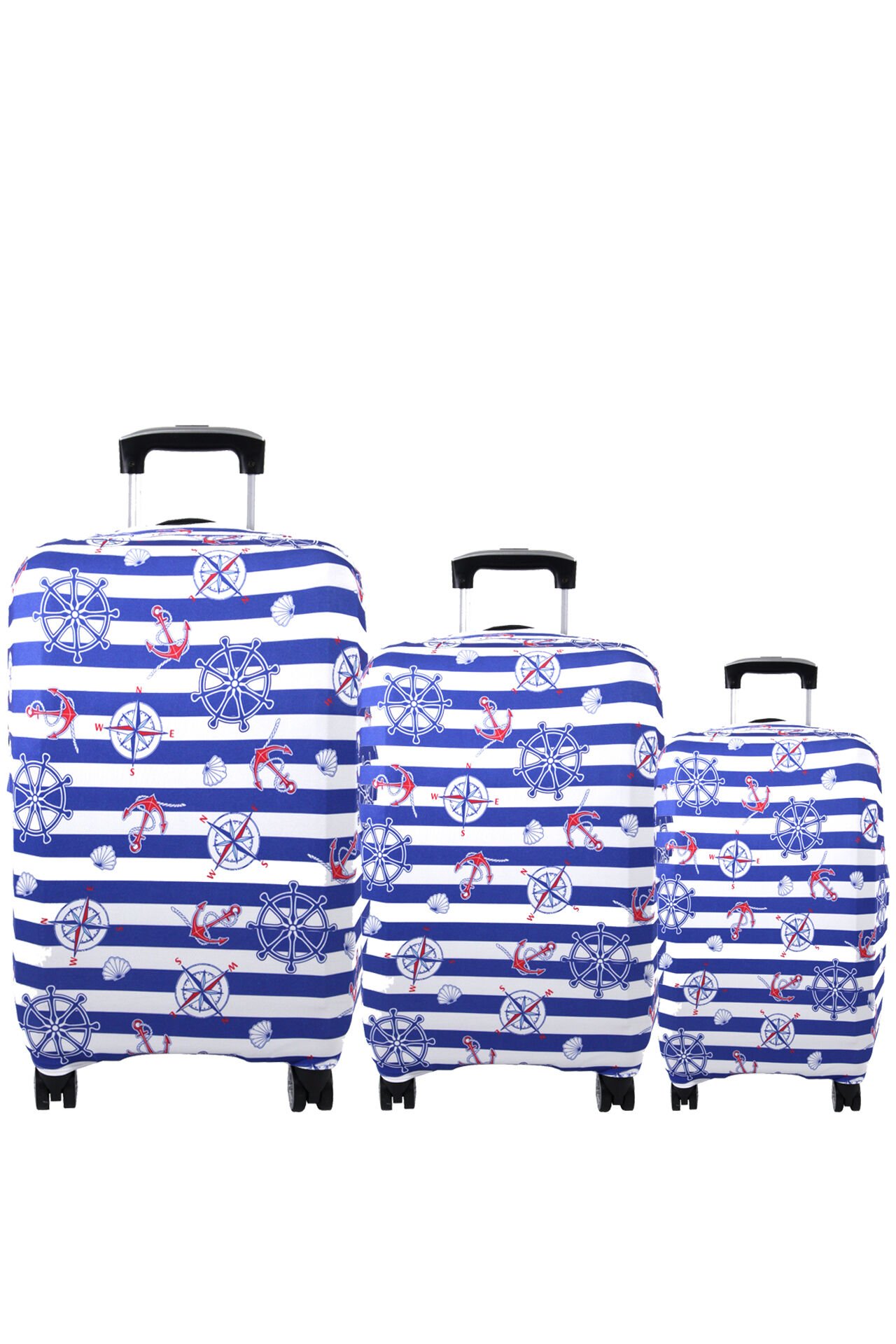 (My#107 Denizci) VALİZLER İÇİN KILIF SETİ (KABİN ORTA VE BÜYÜK)