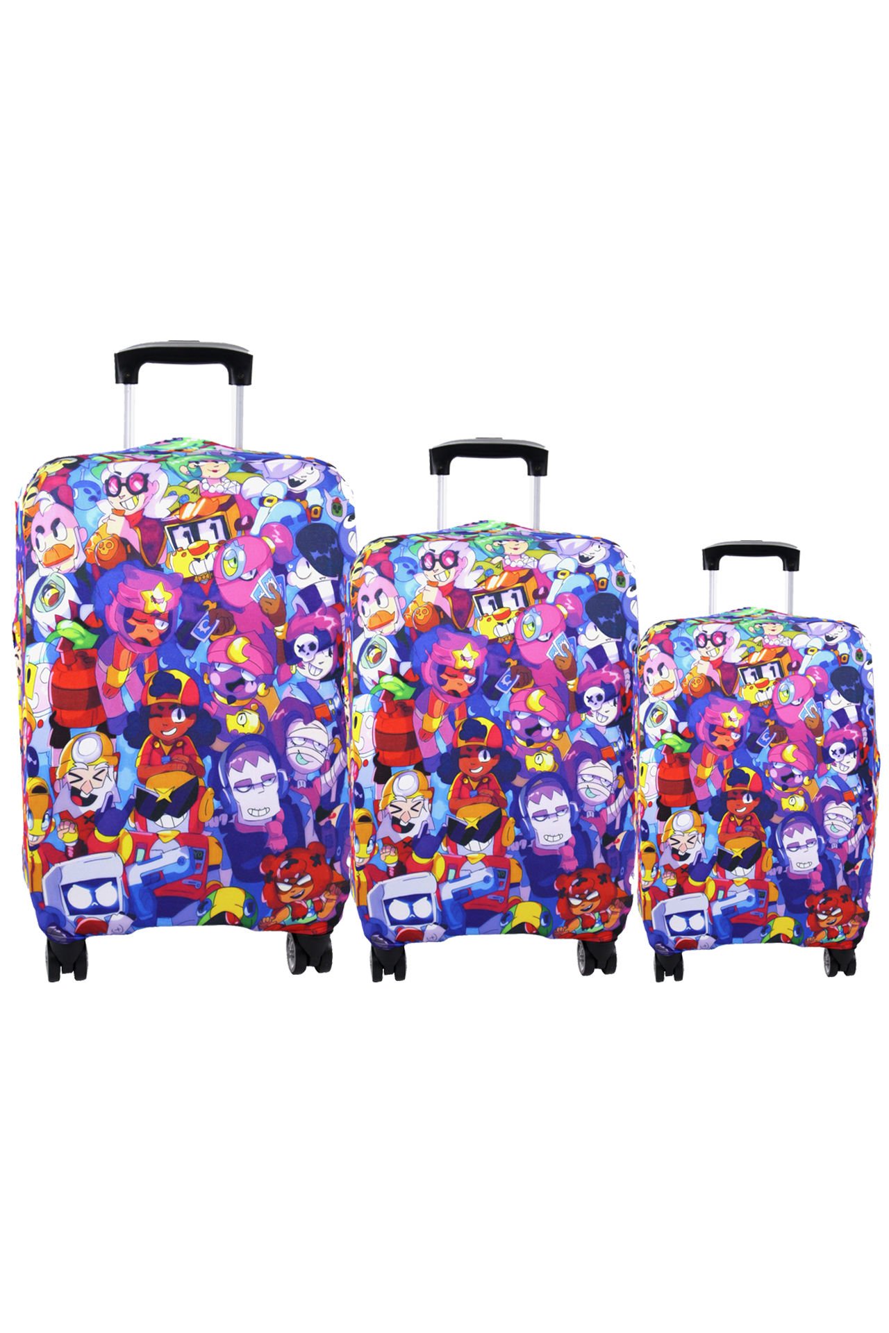 (My#110 Karakter-2) VALİZLER İÇİN KILIF SETİ (KABİN ORTA VE BÜYÜK)