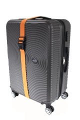 Metr'o Polo Valiz Bavul Çanta Emniyet Kemeri-Gri, Kilitli, 4 Adet