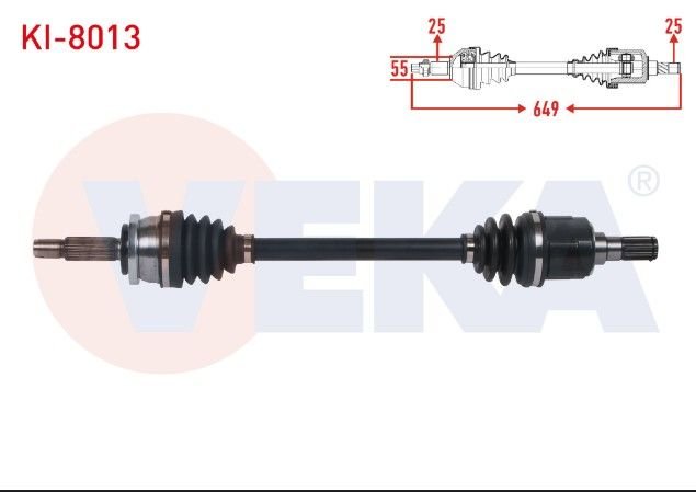 KIA PICANTO (JA) 1.0 M-T 2018- KOMPLE AKS SOL ON UZUNLUK 649mm