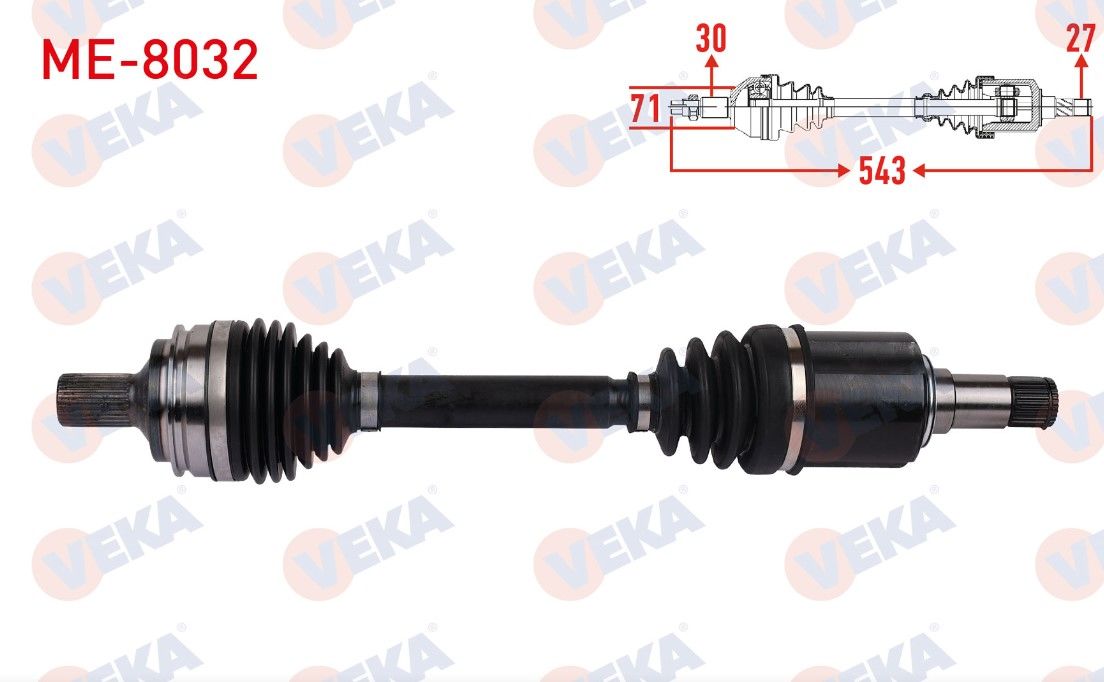 MERCEDES E SERISI (W212) E250 220 300 350 400 500 4-MATIC 2009-2016 / CLS (C218) CLS250 350 400 BlueTECH 2011-2017 KOMPLE AKS SAG ON UZUNLUK 543mm