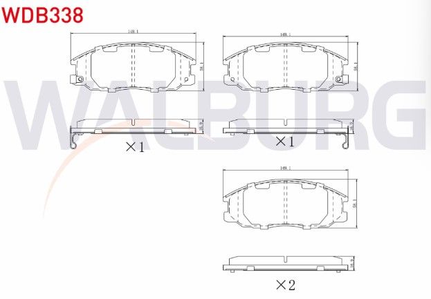Hyundai Starex 2.4i 1997-2007/Starex 2.5 CRDI 1997-2007/Santa Fe (SM) 2.0 CRDI 2001-2006/Trajet 2.0 CRDI 2001-2006/Ssangyong Actyon I 2.0 XDI 4WD 2005-2012 Fren Balata Ön İkazlı