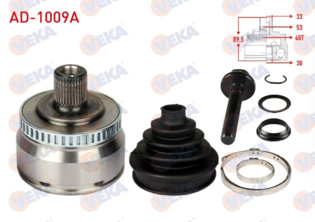 VOLKSWAGEN PASSAT (3B2) 1.8 T ABSLI 45 DIS 33X30X53 UZUNLUK 89,5mm 1996-2000 AKS KAFASI SOL-SAĞ ÖN DIŞ