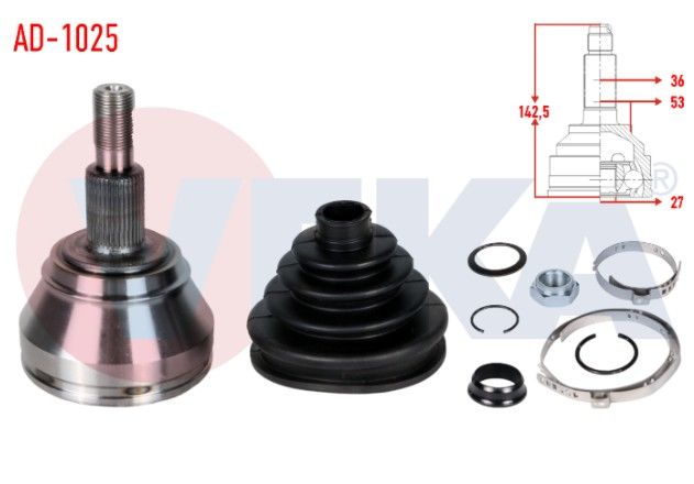 AUDI A3 I (8L1) 1.8 T 36X27X53 UZUNLUK 142,5 mm 1996-2003 AKS KAFASI SOL-SAG ON DIS