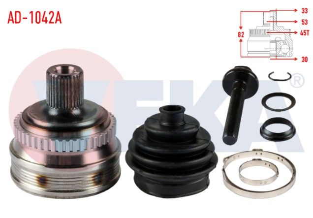 AUDI 80 1.6 ABSLI 45 DIS 33X30X53 UZUNLUK 82mm 1986-1996 AKS KAFASI SOL-SAG ON DIS