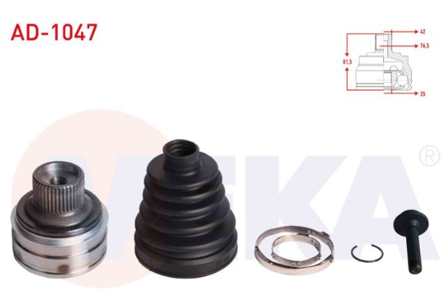 AUDI A4 (8K2,B8) 2.0 TDI 42X25X76,5 UZUNLUK 81,5 mm 2007-2015 AKS KAFASI SOL-SAG ON DIS