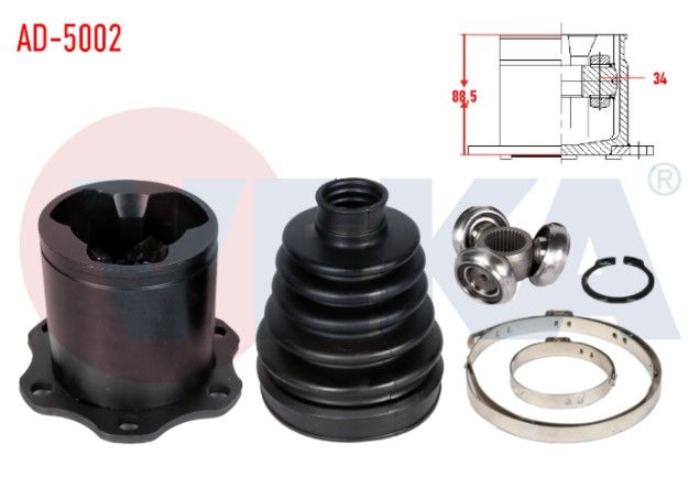 AUDI A4 (8K2,B8) 2.0 TDI FREZE DIS 34 UZUNLUK 88,50mm 2007-2015 AKS KAFASI SOL-SAG ON IC