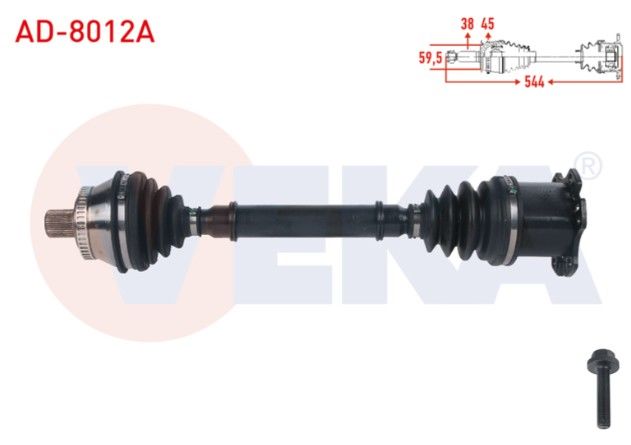 AUDI A6 (4B2, C5) 1.8 T - 2.4 - 2.8 - 1.9 TDI -2.5 TDI A-T 1997-2004 KOMPLE AKS SOL-SAG ON ABSLI 45 DIS UZUNLUK 544mm